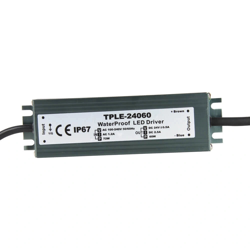 60 watt 24v 2,5a waterdichte adapter voor zigbee buitenverlichting