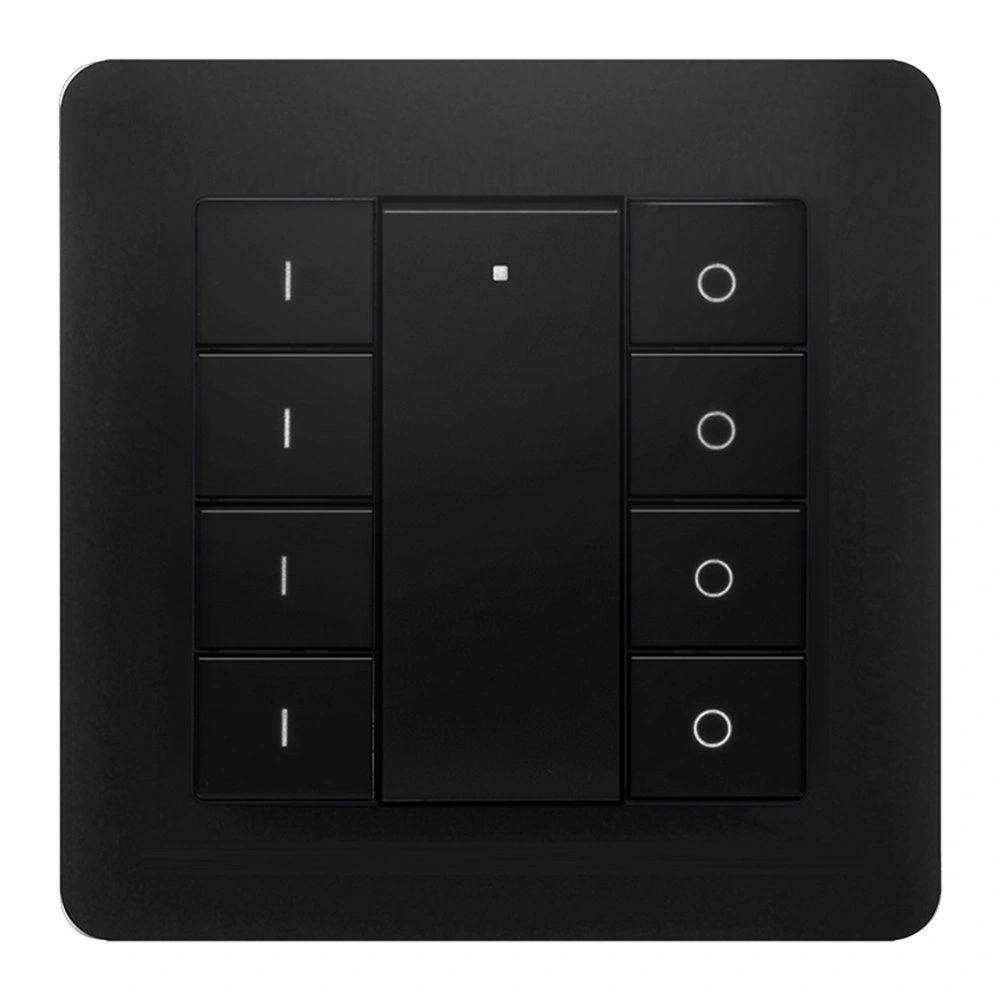 Afbeelding Draadloze Zigbee schakelaar van EcoDim - Geschikt voor 4 groepen - Zwarte kleur door Wifilampkoning.nl