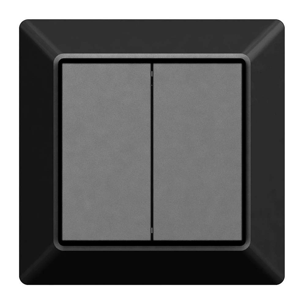 Afbeelding Draadloze Zigbee schakelaar zwart van EcoDim - Friends of Philips Hue - Geschikt voor 2 groepen door Wifilampkoning.nl