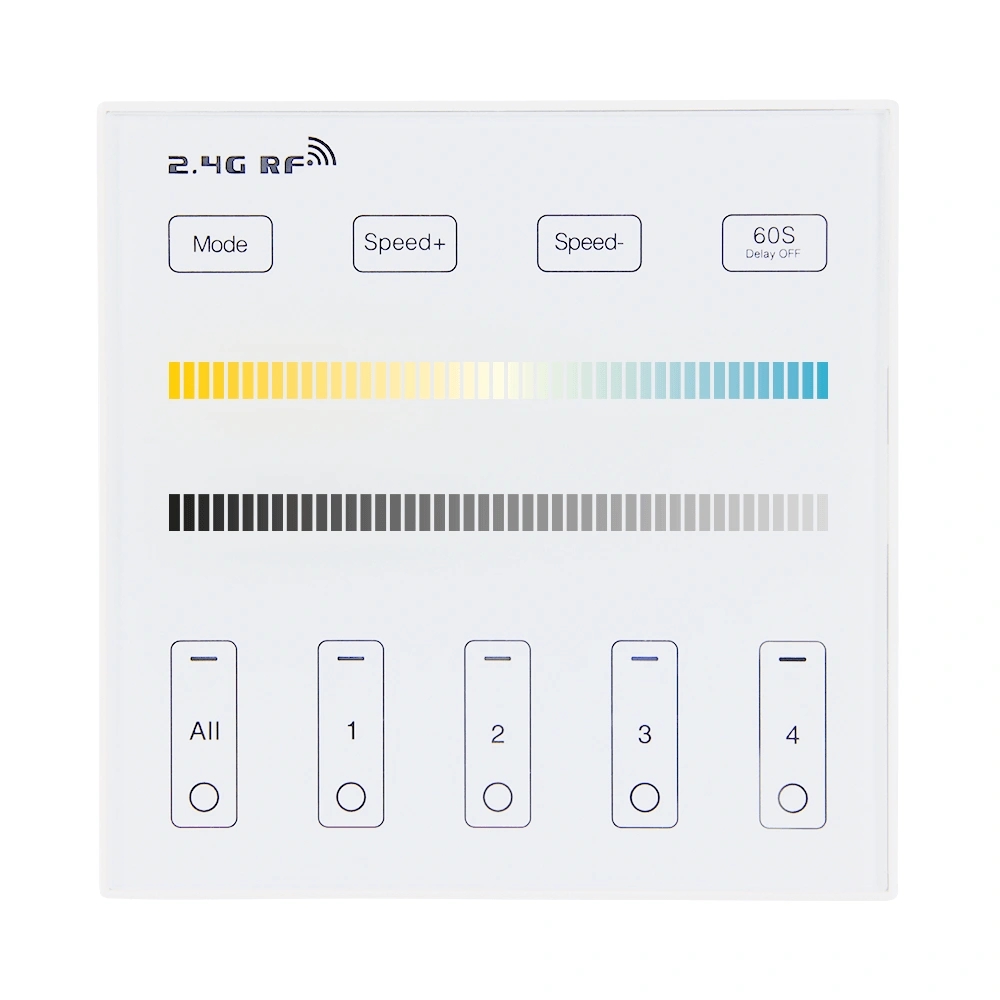 Afbeelding Milight 4-zone een kleur afstandsbediening paneel touch op batterij door Wifilampkoning.nl