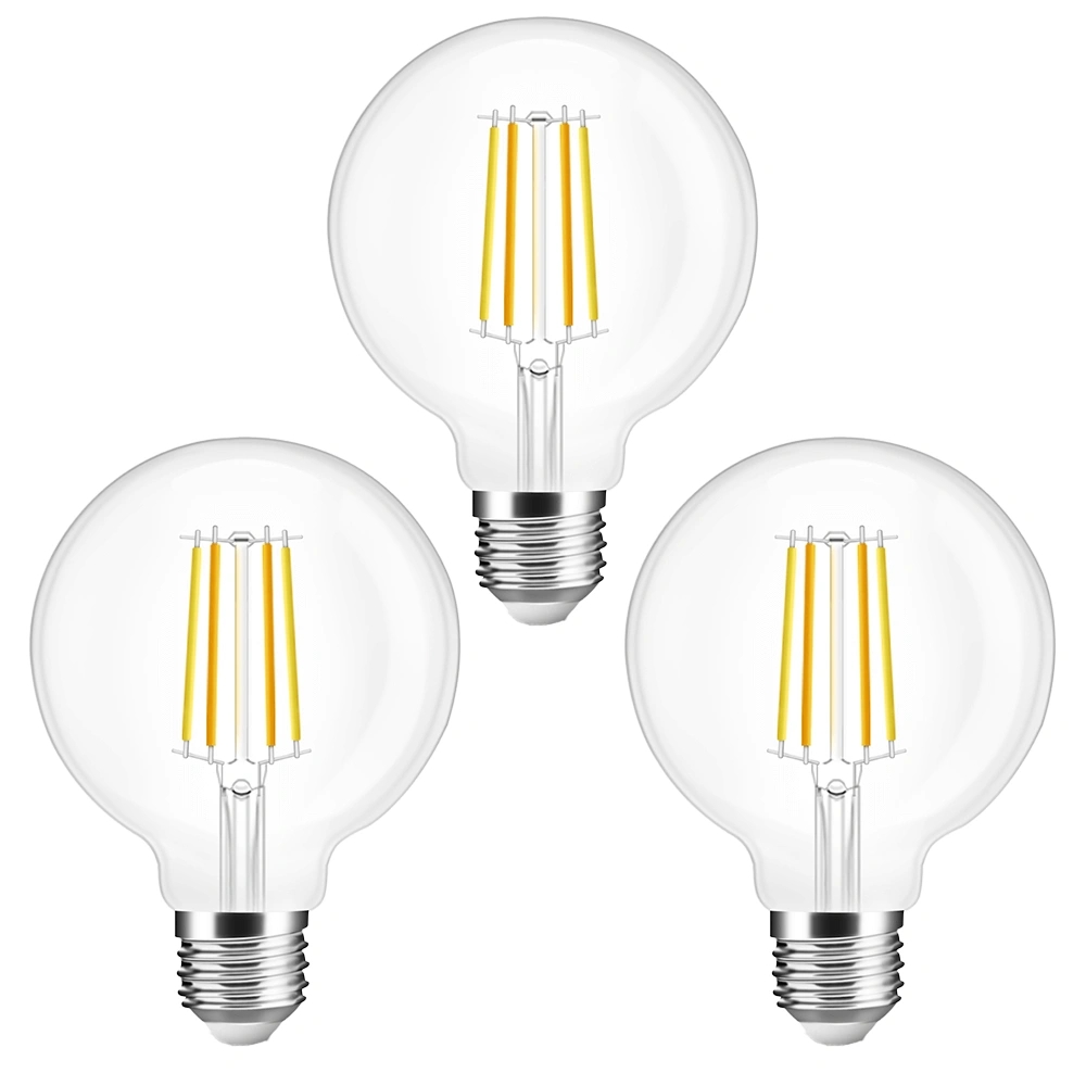 Slimme filament zigbee led lamp dual white 7w e27 fitting g95 model voordeelset 3 stuks