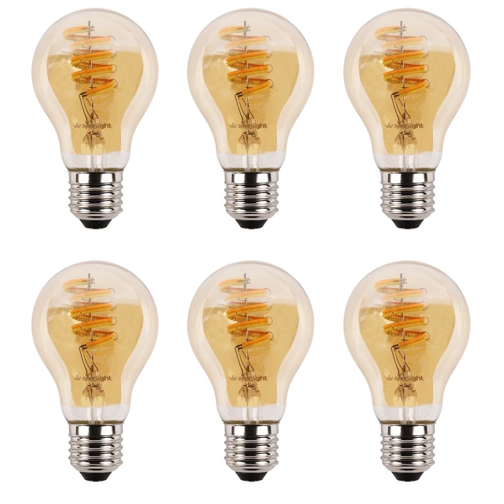 Zigbee e27 spiraal filament lamp dual white a60 amberkleurig voordeelset van 6