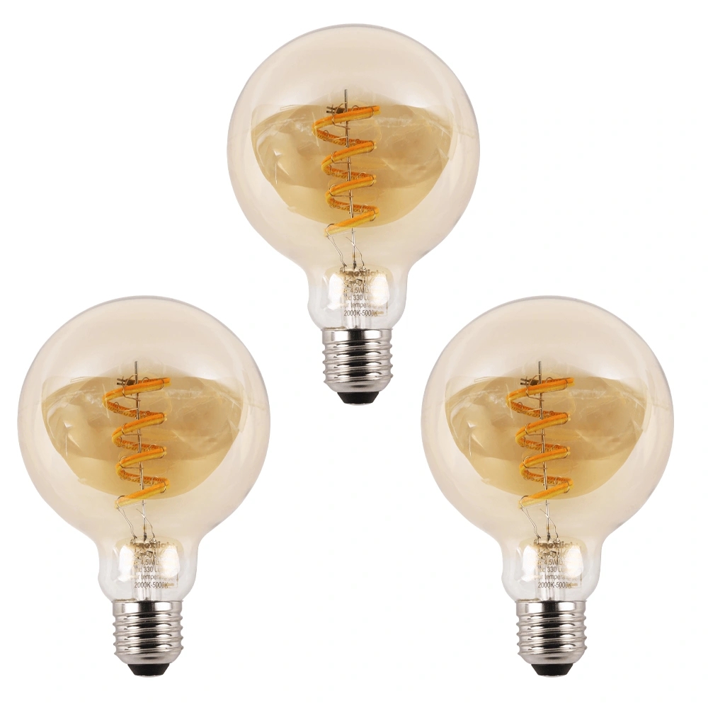 Zigbee e27 spiraal filament lamp dual white g95 amberkleurig voordeelset van 3