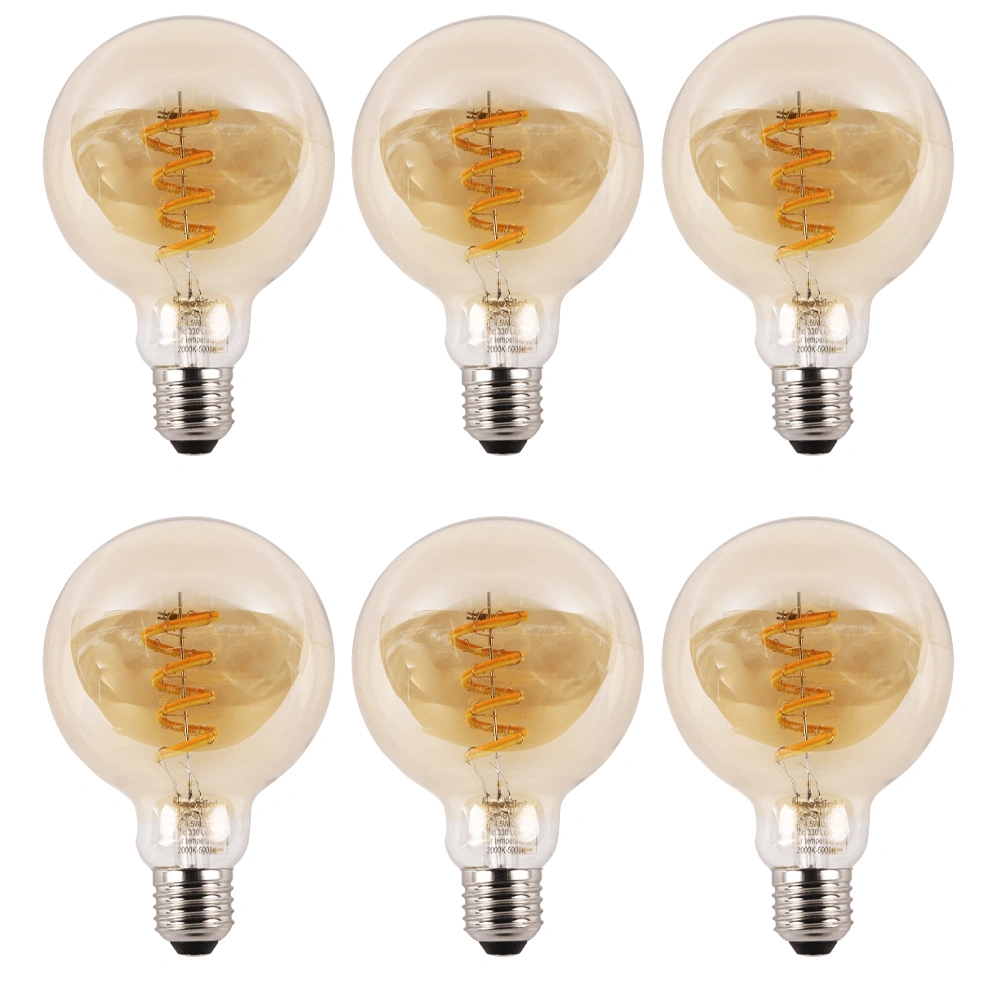 Zigbee e27 spiraal filament lamp dual white g95 amberkleurig voordeelset van 6