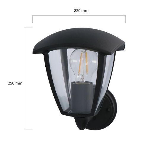 Klassieke zwarte wandlamp voor buiten met E27 Milight slimme verlichting led lamp