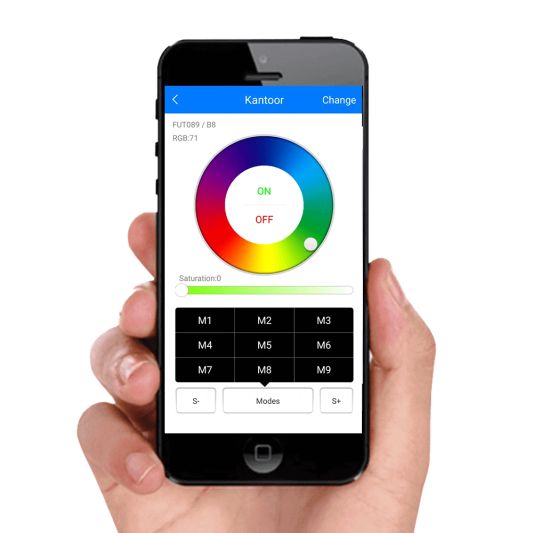 Milight starterspakket 7: 3x GU10 RGBWW Wifi spot met Wifi module Ibox2