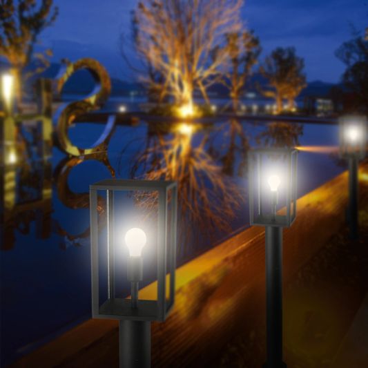 Moderne staande lamp voor buiten met E27 Zigbee filament led lamp