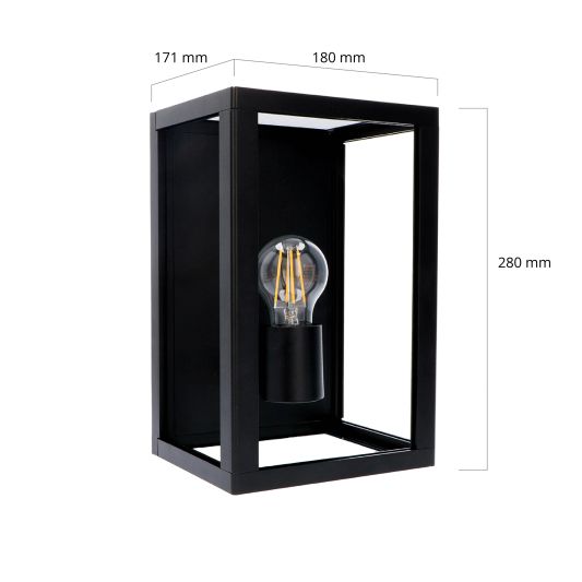 Moderne zwarte wandlamp voor buiten met E27 Milight slimme verlichting led lamp