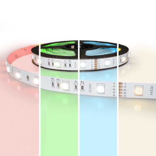 RGBW basic led strip per meter inclusief controller en voeding 1-10 meter