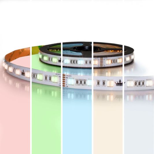 RGBWW premium led strip per meter inclusief controller en voeding 30-40 meter