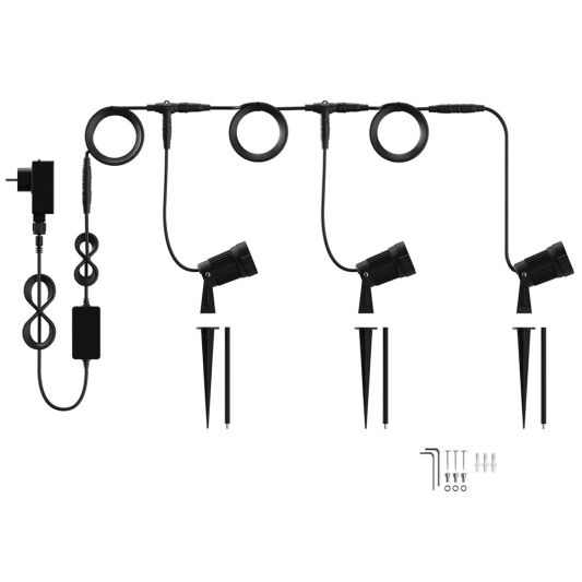 Slimme spots voor buiten White and Color - 3 Innr led spots te bedienen via Hue app