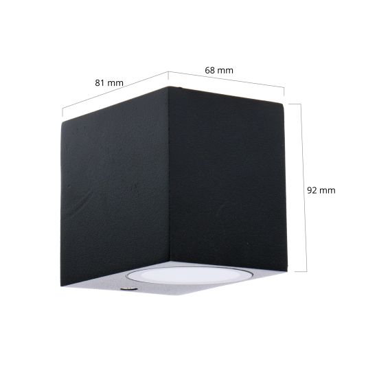 Zwarte wandlamp voor buiten met Zigbee GU10 spot - Recht